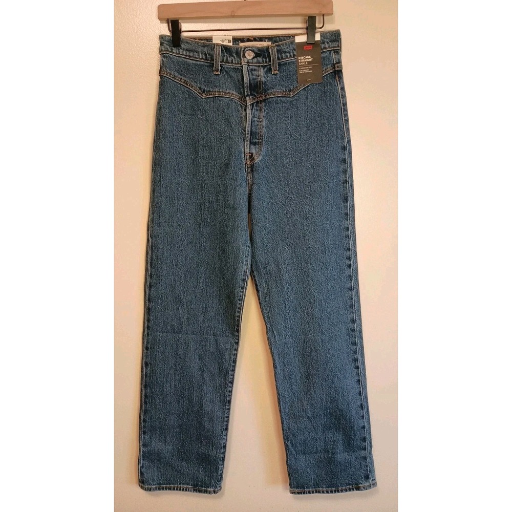 Levi's Ribcage Straight Ankle Jeans 29x29 Western Yoke Valley View Stone NWT